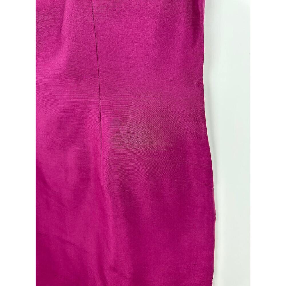 New Talbots 100% Pure Shantung Silk Shift Dress Sleeveless Purple Women's Size 8 - Picture 7 of 15